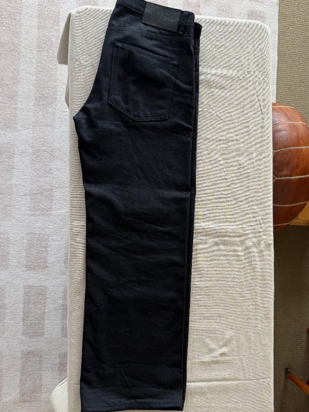 Naked & Famous Strong Guy Solid Black Selvedge Jeans 36 Japanese Denim